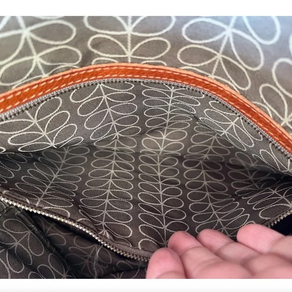 ORLA KIELY Large Coated Canvas Satchel Tote Bag with Leather Handles - Picture 7 of 16